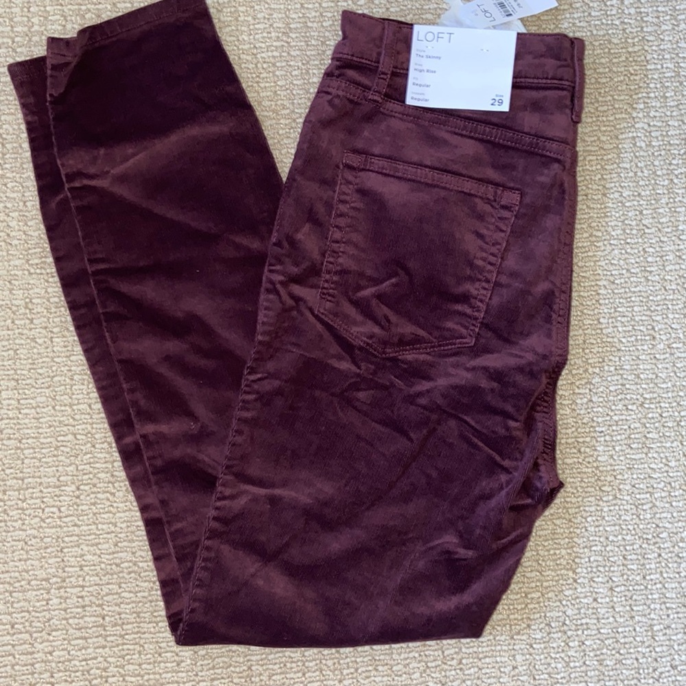 Plum Corduroy Skinny Hi-Rise Pants